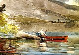 The Red Canoe i by Winslow Homer